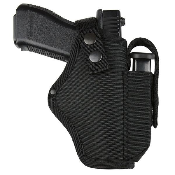 Кобура поясна S&M для Glock 17 з чохлом під магазин синтетична чорна 130 фото