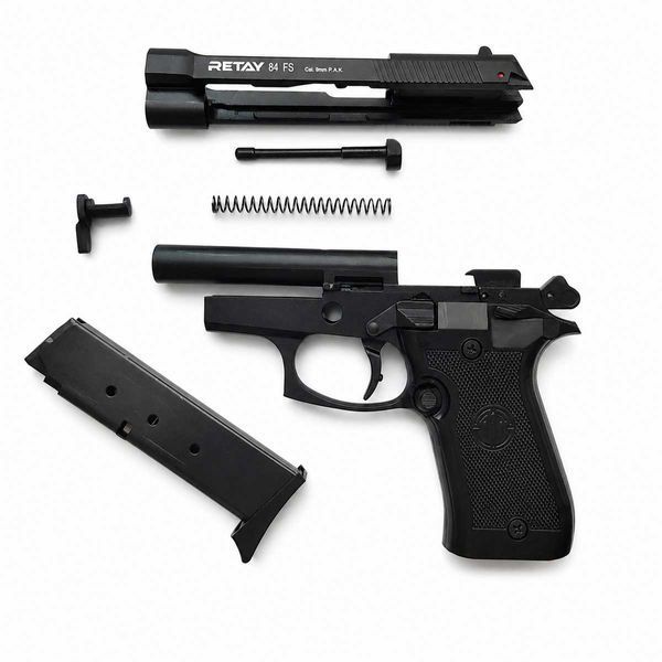 Стартовий пістолет Retay 84FS (Beretta 84FS під холостий патрон 9 мм) чорний 11950422 фото